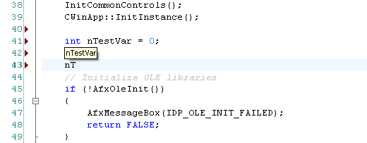 Code Hints screenshot. Click to see next